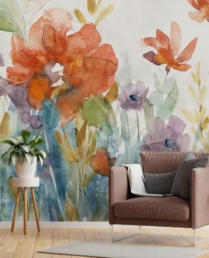watercolour flowers wallpaper