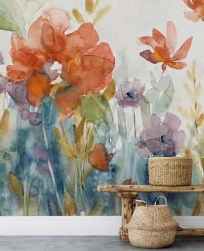 watercolour flowers wallpaper