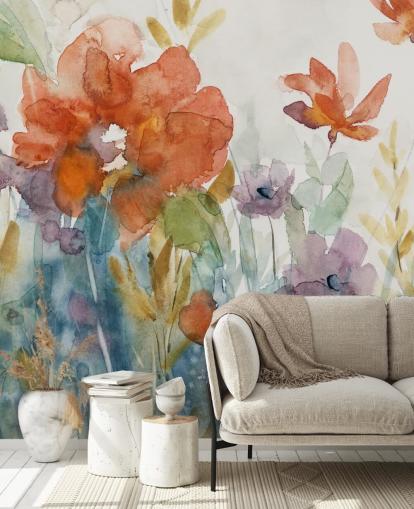 watercolour flowers wallpaper