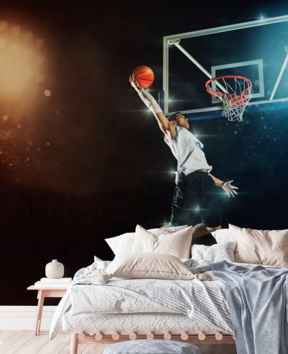 basketball wallpaper mural called Slam Dunk for bedrooms, schools and gyms