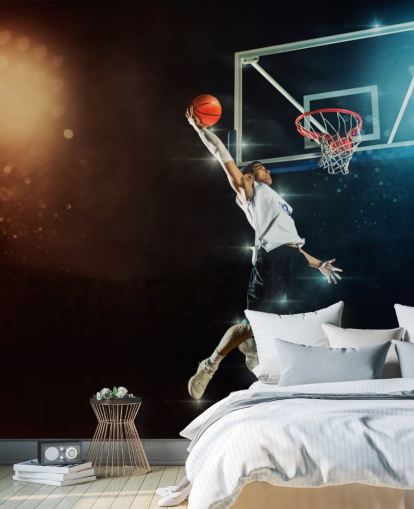 basketball wallpaper mural called Slam Dunk for bedrooms, schools and gyms