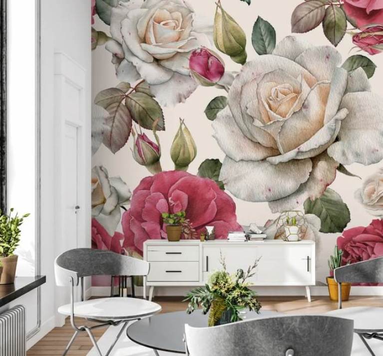 Rose Wallpaper & Wall Murals | Wallsauce UK
