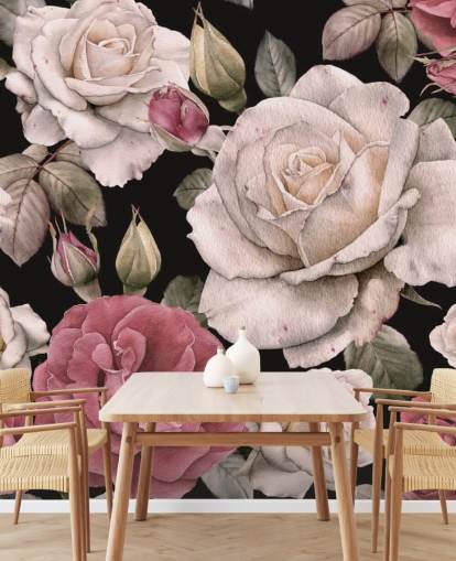 carta da parati con fiori rosa e bianchi carta da parati con fiori rosa e bianchi