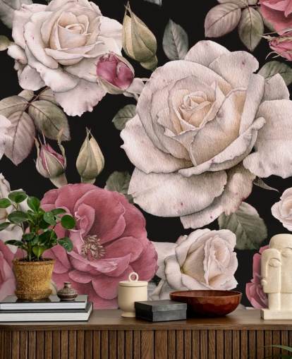 papel pintado flores rosadas y blancas papel pintado flores rosadas y blancas