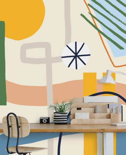 colourful line art abstract wallpaper