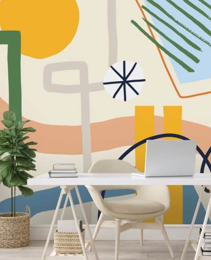 colourful line art abstract wallpaper