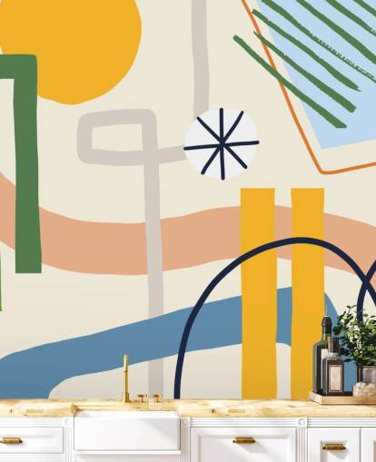 colourful line art abstract wallpaper