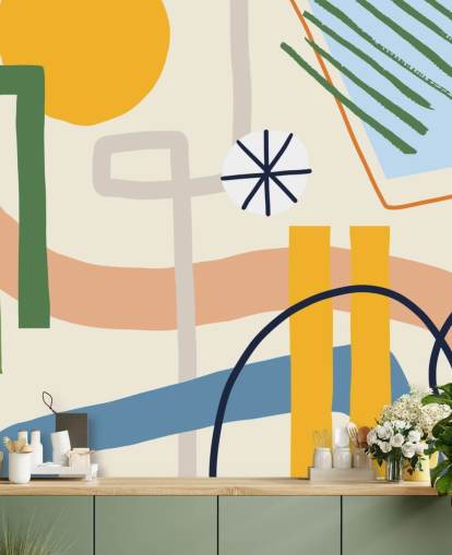 colourful line art abstract wallpaper