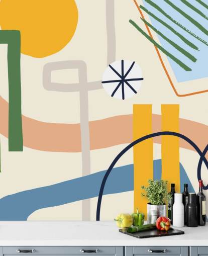 bunte Linie Kunst abstrakte Tapete