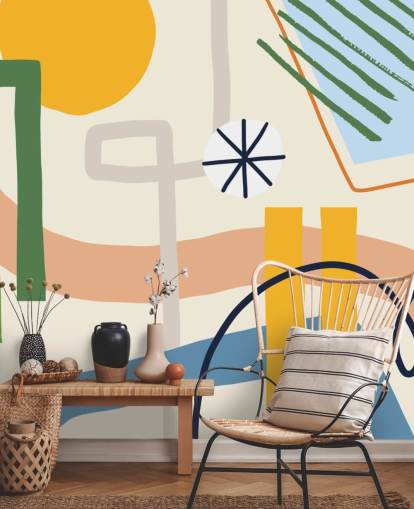 colourful line art abstract wallpaper