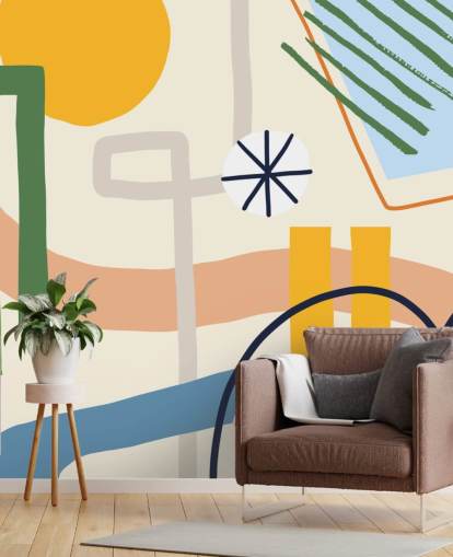 colourful line art abstract wallpaper