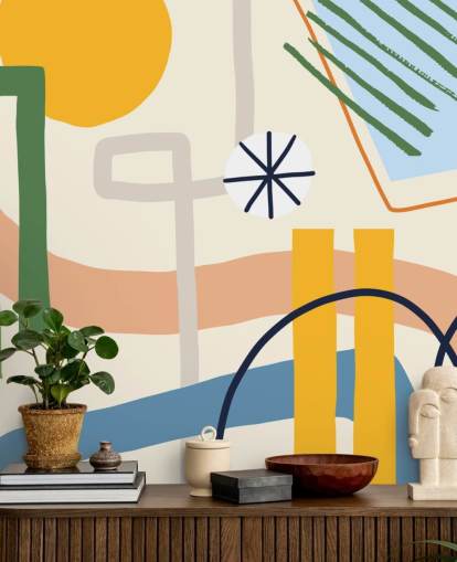 colourful line art abstract wallpaper