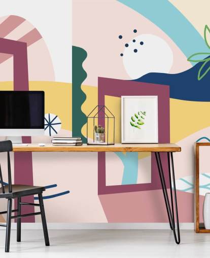 purple, orange, blue, green abstract street wallpaper