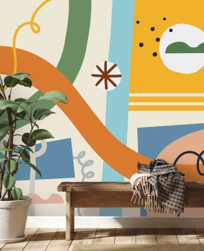 orange, yellow, blue, green line art wallpaper orange, yellow, blue, green line art wallpaper