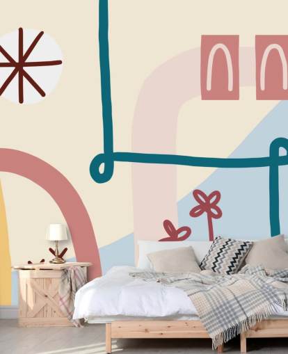 pastel abstract line art wallpaper mural pastel abstract line art wallpaper mural