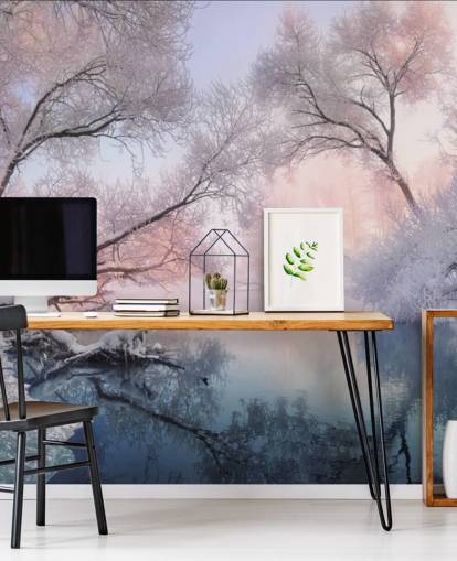 pink sunset over snowy forest wallpaper pink sunset over snowy forest wallpaper