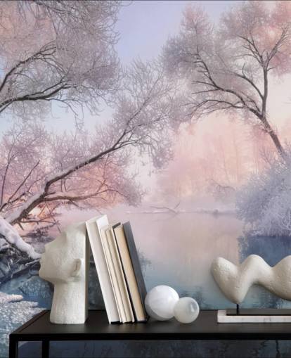 pink sunset over snowy forest wallpaper pink sunset over snowy forest wallpaper