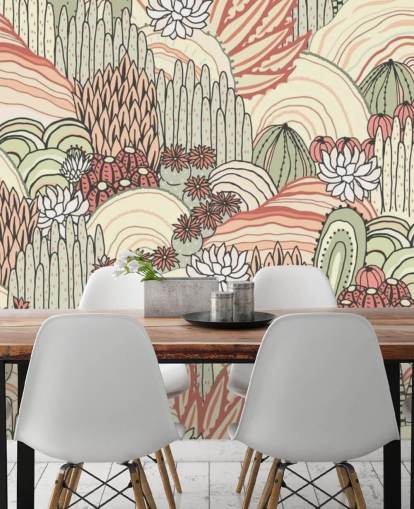 terracotta and olive green cactus plants wallpaper terracotta and olive green cactus plants wallpaper