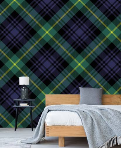 navy and dark green pattern wallpaper