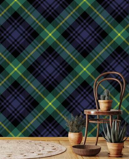 navy and dark green pattern wallpaper