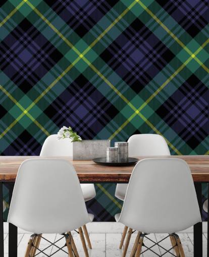 navy and dark green pattern wallpaper