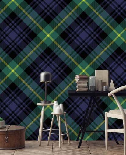 papel pintado azul marino y verde oscuro