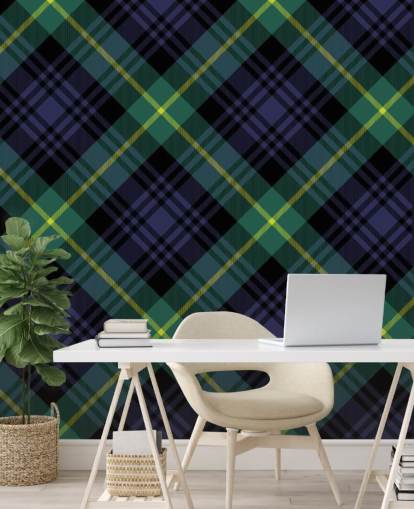 navy and dark green pattern wallpaper