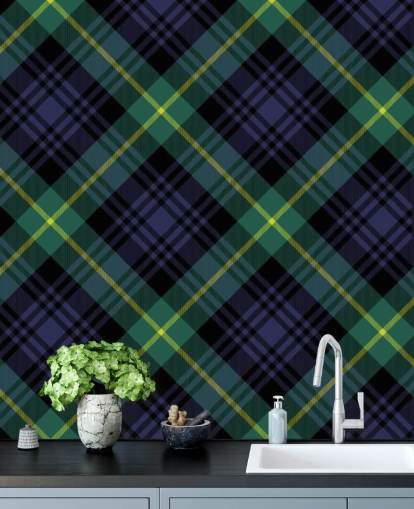 navy and dark green pattern wallpaper