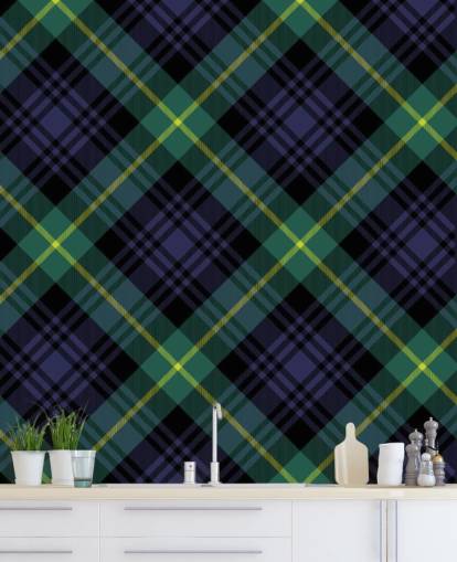 navy and dark green pattern wallpaper