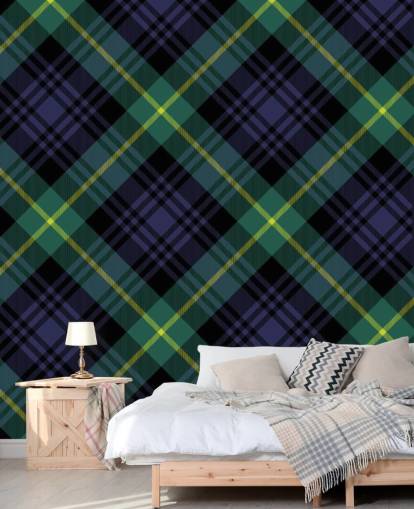 navy and dark green pattern wallpaper