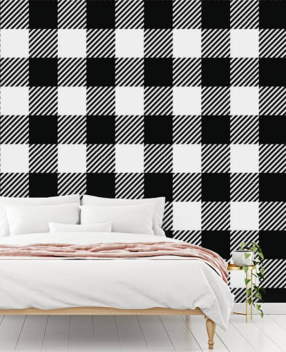 monochrome gingham wallpaper