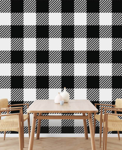 papier peint vichy monochrome