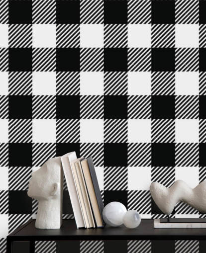 papel de parede monocromático gingham papel de parede monocromático gingham