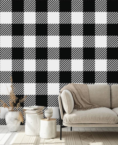 monochrome gingham wallpaper