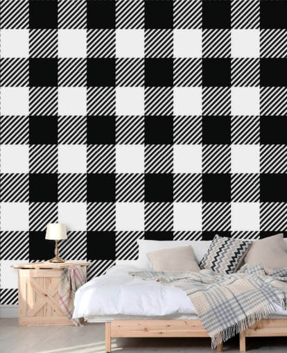 monochrome gingham wallpaper