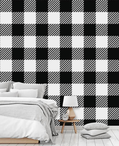 monochrome gingham wallpaper