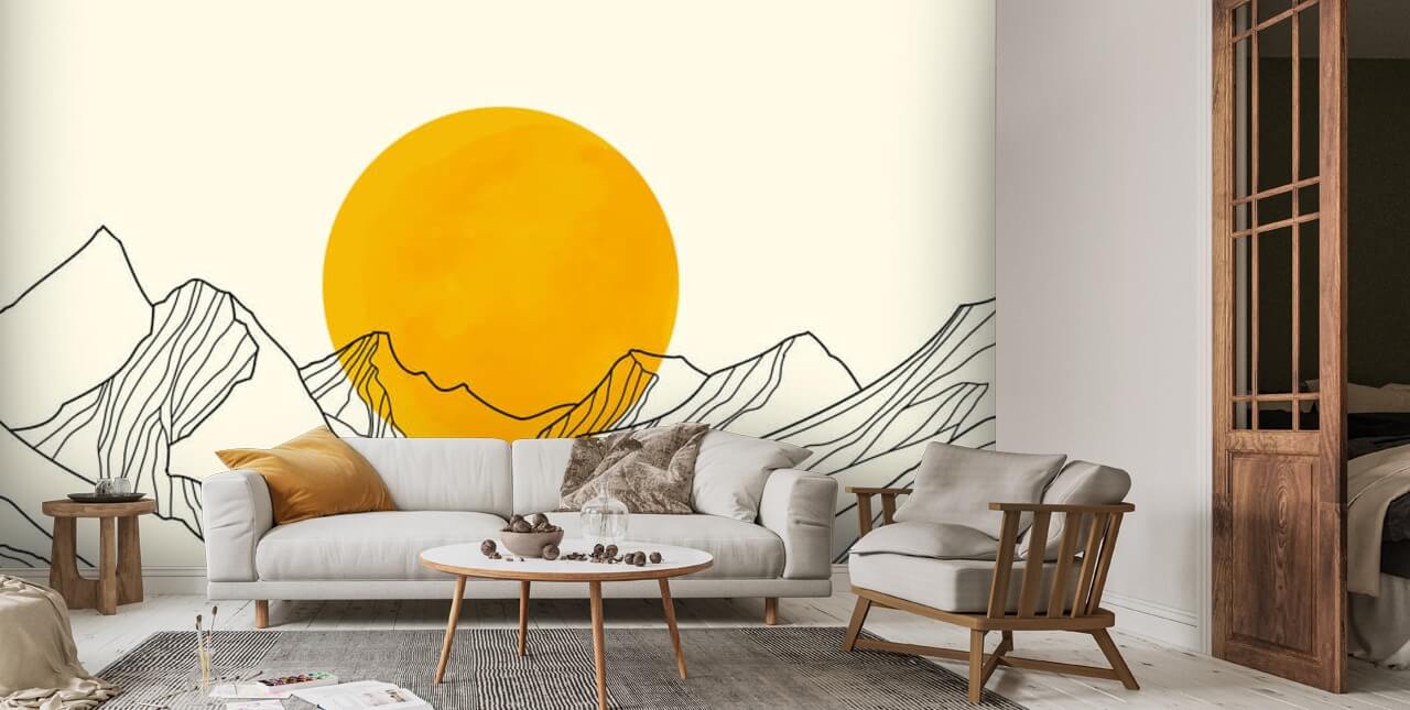 Golden Mountains Wallpaper | Wallsauce UK