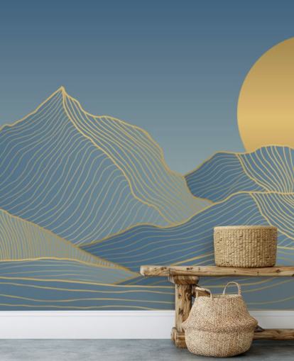 fondo de pantalla azul montaña y luna