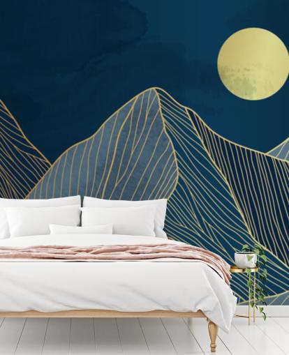 papel pintado de línea de montaña azul papel pintado de línea de montaña azul