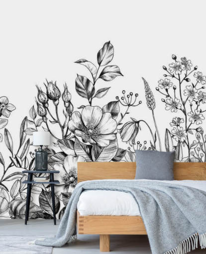 black and white floral illustration wallpaper black and white floral illustration wallpaper