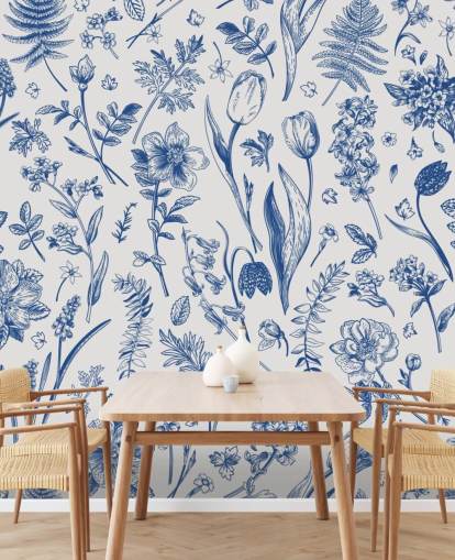 eng illustrert blomster tapet eng illustrert blomster tapet