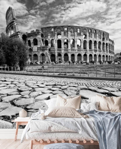 Fondo de pantalla Foto en blanco y negro del Coliseo de Roma