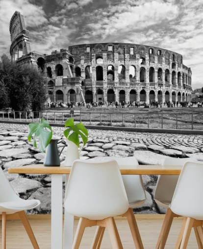 Fondo de pantalla Foto en blanco y negro del Coliseo de Roma