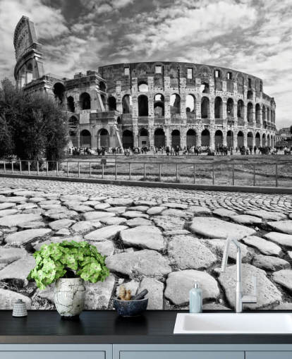 Fondo de pantalla Foto en blanco y negro del Coliseo de Roma