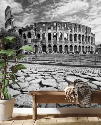 Fondo de pantalla Foto en blanco y negro del Coliseo de Roma Fondo de pantalla Foto en blanco y negro del Coliseo de Roma
