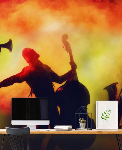 fondo de pantalla de humo y artistas naranja y amarillo