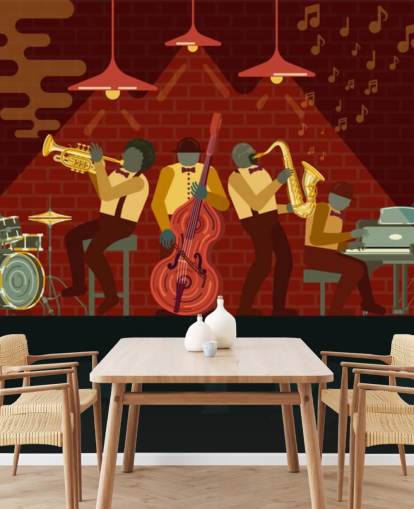 abstract people playing instruments on a jazz stage wallpaper abstract people playing instruments on a jazz stage wallpaper
