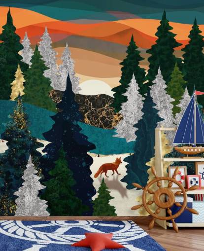 abstrakt räv i skogen tapeter abstrakt räv i skogen tapeter