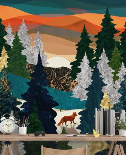 abstract fox in forest wallpaper abstract fox in forest wallpaper