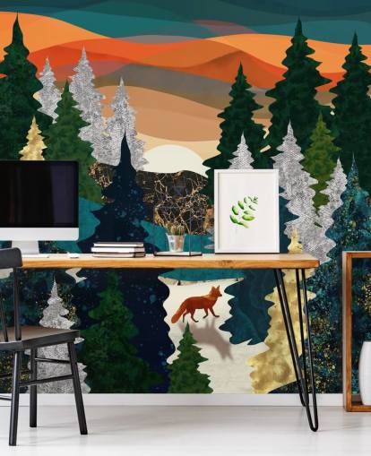 abstract fox in forest wallpaper abstract fox in forest wallpaper